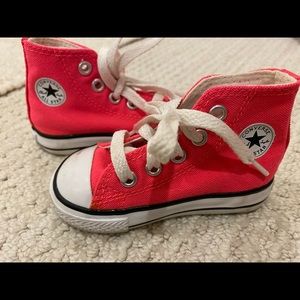 Hot pink Converse high tops for little girl!